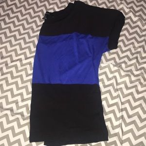 Soft blue & black blouse